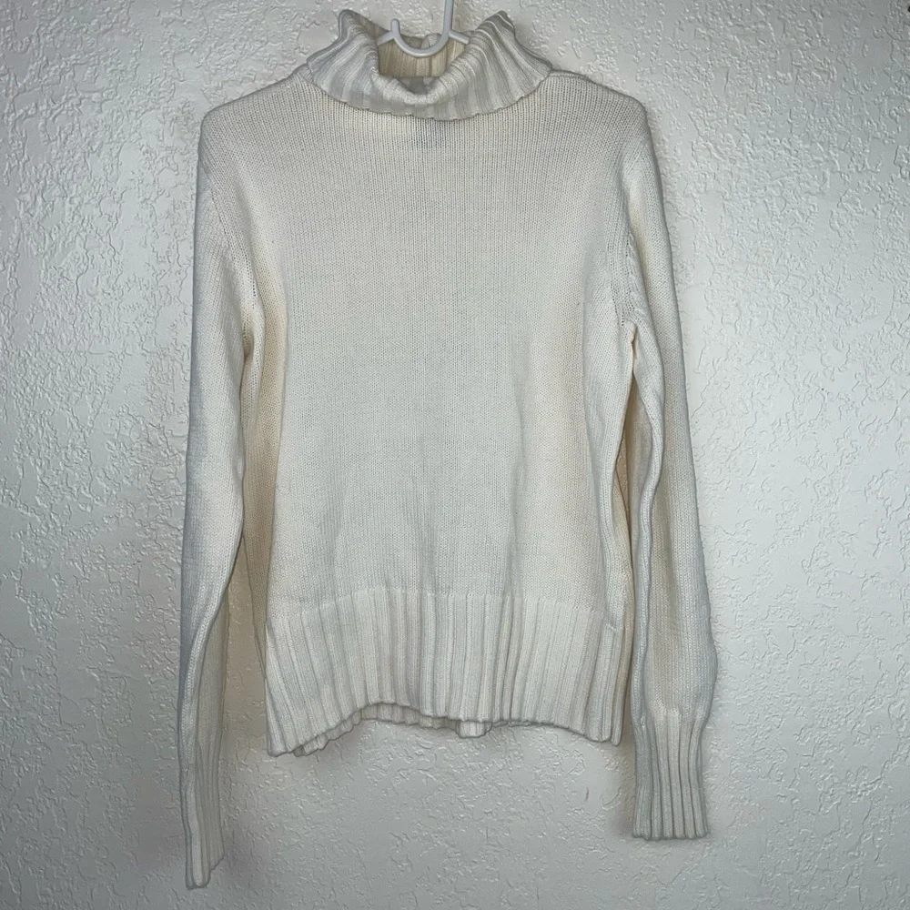 High Sierra turtle neck cotton knitted cream sweater - Picture 3 of 6